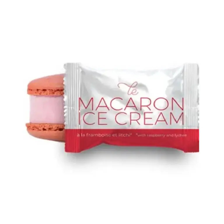 A picture of Macaron Ice Cream Raspberry Lychee