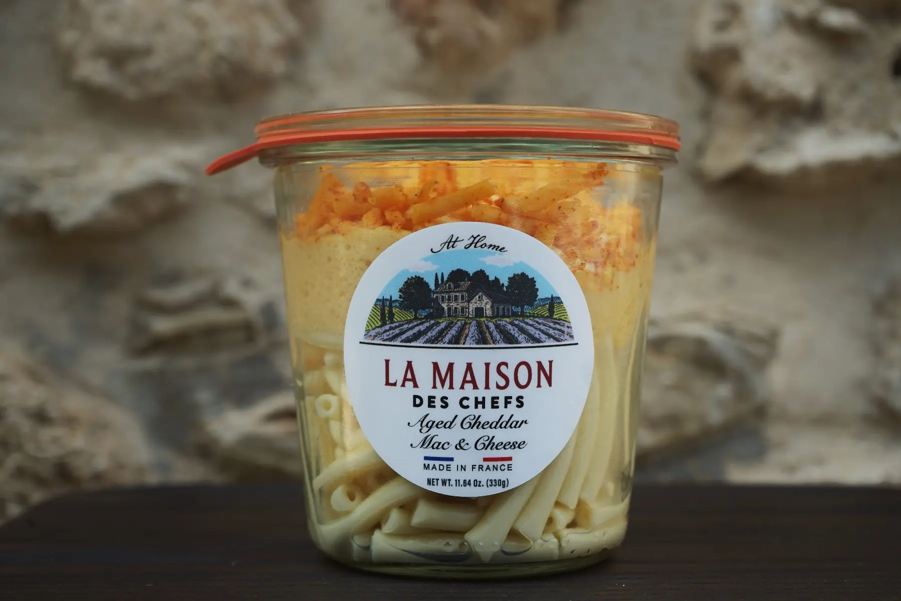 A picture of Aged Cheddar Mac & Cheese in Jar