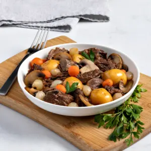 A picture of Boeuf Bourguignon - Beef Stew in Red Wine Sauce