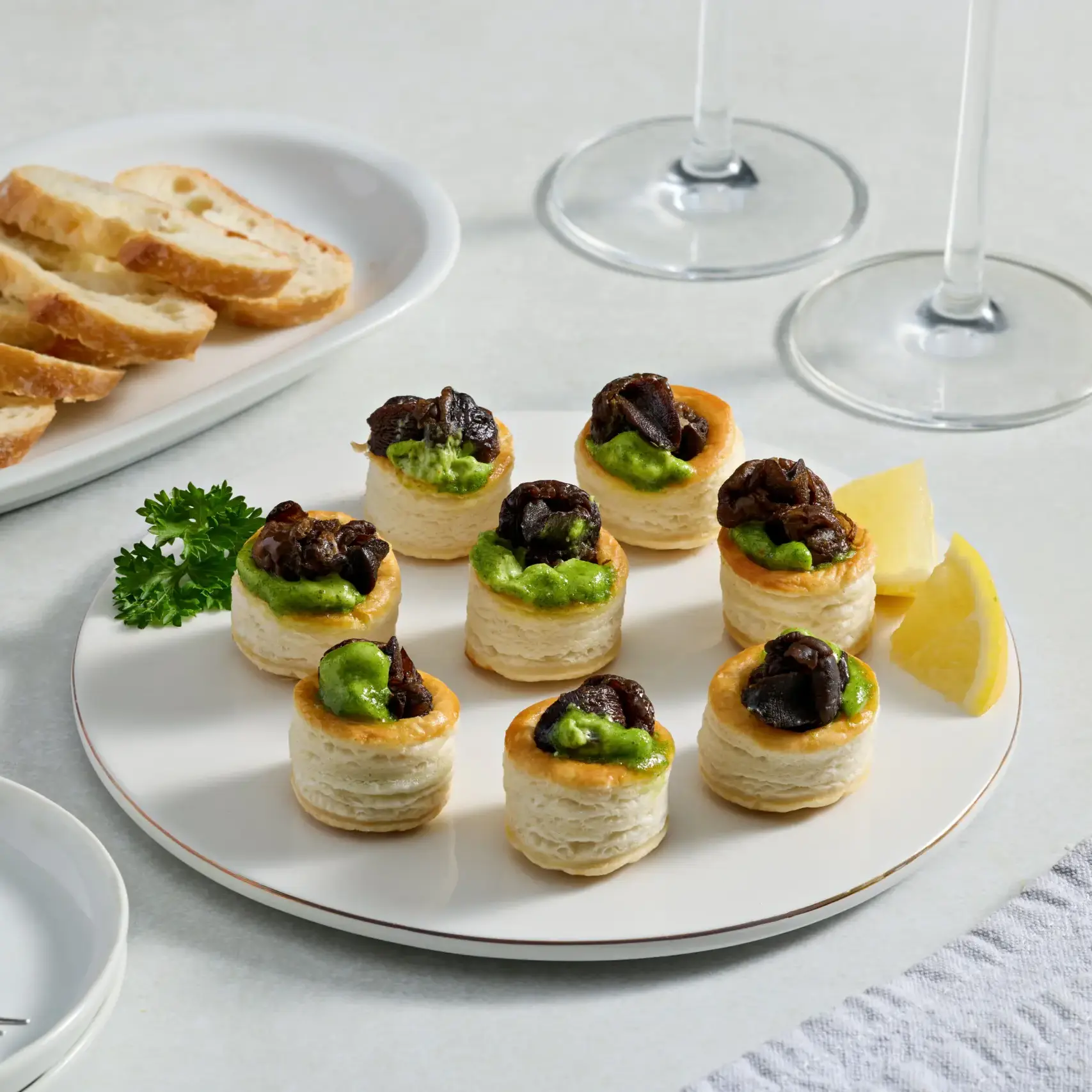 A picture of Mini Vol au Vent with Escargot Fillings
