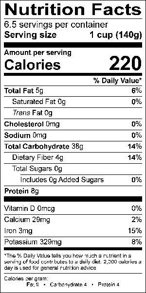 Nutritional Fact Image
