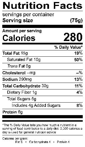 Nutritional Fact Image