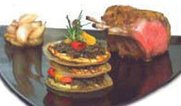 Rack of Lamb with a Maille Whole Grain Crust & Grilled Vegetable Mille-Feuille