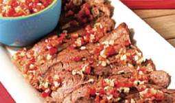 Spiced-Rubbed Beef Churrasco with Mild or Spicy Salsa